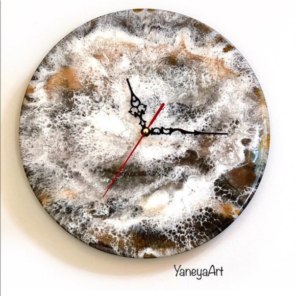 Abstract acrylic and resin 12” Vinyl Record Clock - Picture 2 of 4